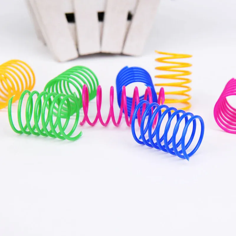 8 Pack Plastic Spring Cat Toy Interactive Play Ball - Image 4
