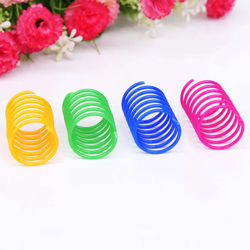 8 Pack Plastic Spring Cat Toy Interactive Play Ball - Image 5