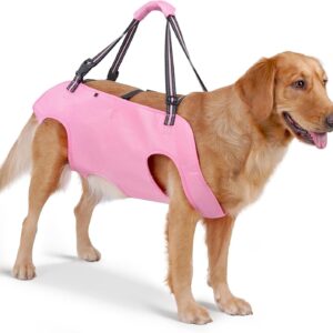 Dog Support Harness Oxford Cloth Mobility Assistance Strap, Pink,L