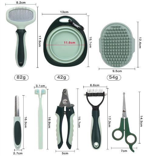 8-in-1 Pet Grooming Kit, Portable Dog Cat Grooming Supplies, Storage Bag for Daily Care - Image 3