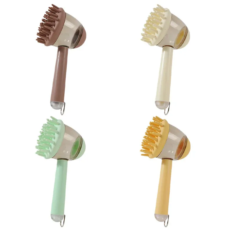 3 in 1 Pet Bath Brush Liquid Foaming Massage Brush, Yellow, 18 cm - Image 5