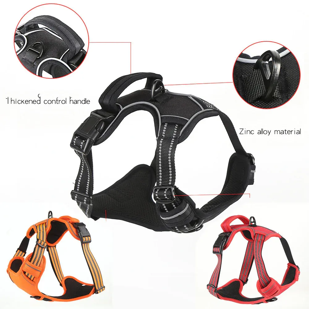 Reflective Pet Vest, Dog Harness, No Pull, Breathable, 1.5-meter tow rope - Green, L - Image 3