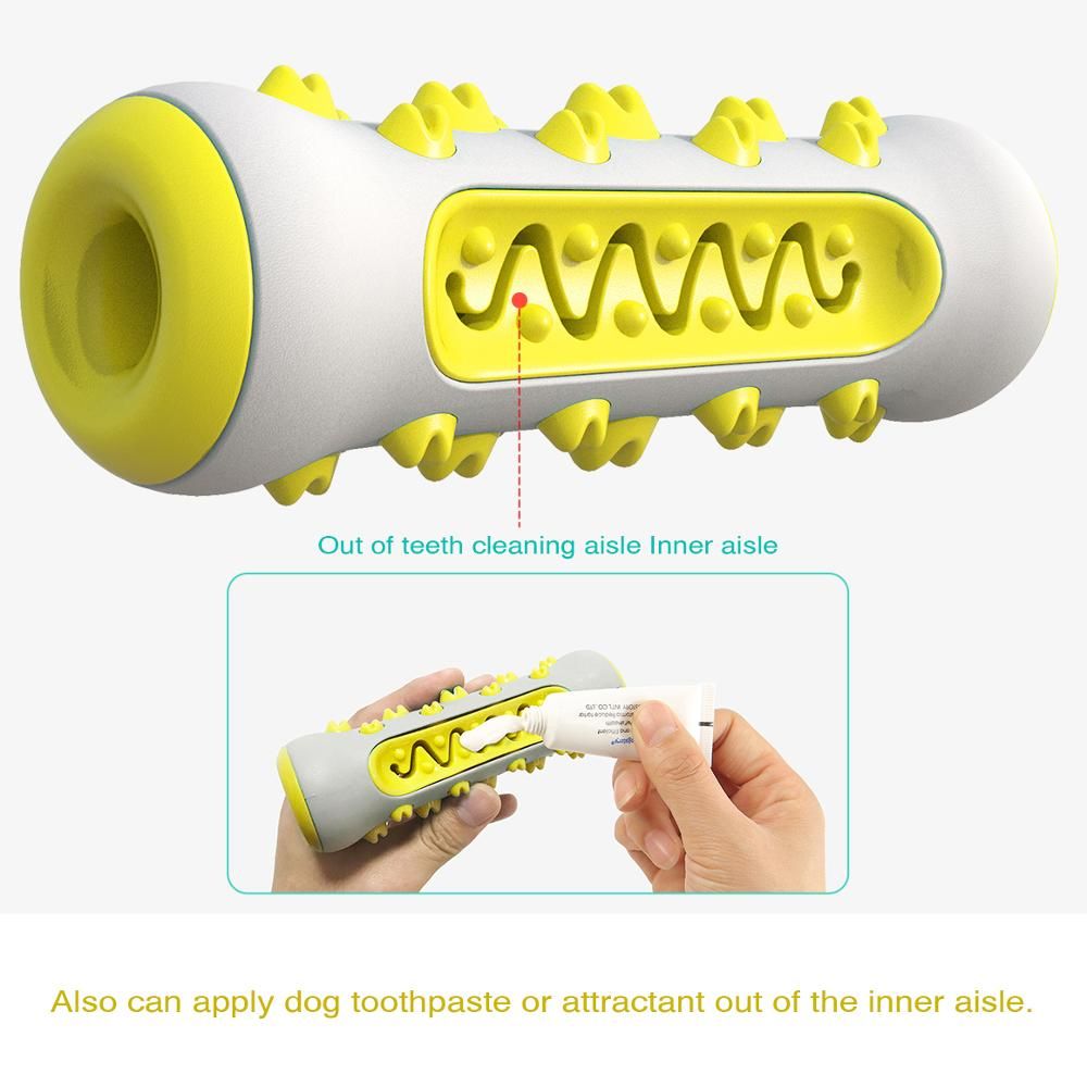 Tough Dog Chew Toy for Aggressive Chewers, Rubber Squeaky Toothbrush Toy, Green - Image 5