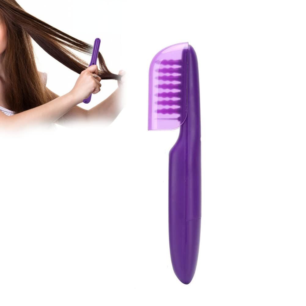 Electric Massage Comb with Detangling Brush - Dual Use Wet/Dry Negative Ion for Long Hair, with Brush Cover ,purple 27*6*4cm ,Need to bring your own battery - Image 4
