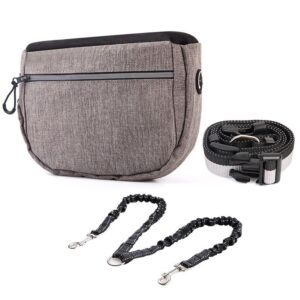 Dog Treat Pouch Bag for Training – Removable Liners, Large Opening Capacity Treat Bag Obedience Cards, Waist Strap Clip Treat Fanny Pack for Dog Training and Walking