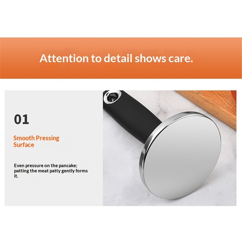 Meat Pounder Tenderizer, Stainless Steel Kitchen Meat Tenderizer Hammer, Round Chicken Flattener Tool with Comfortable-Grip Handle for Flattening Cutlets and Tenderizing Meat - Image 4