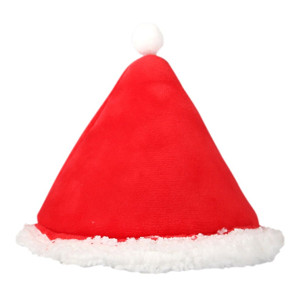 Cat Bed Christmas Hat Cat Tent House Self-Warming Comfortable Triangle Pet Xmas Dog Cave in Winter (Red) - Image 2