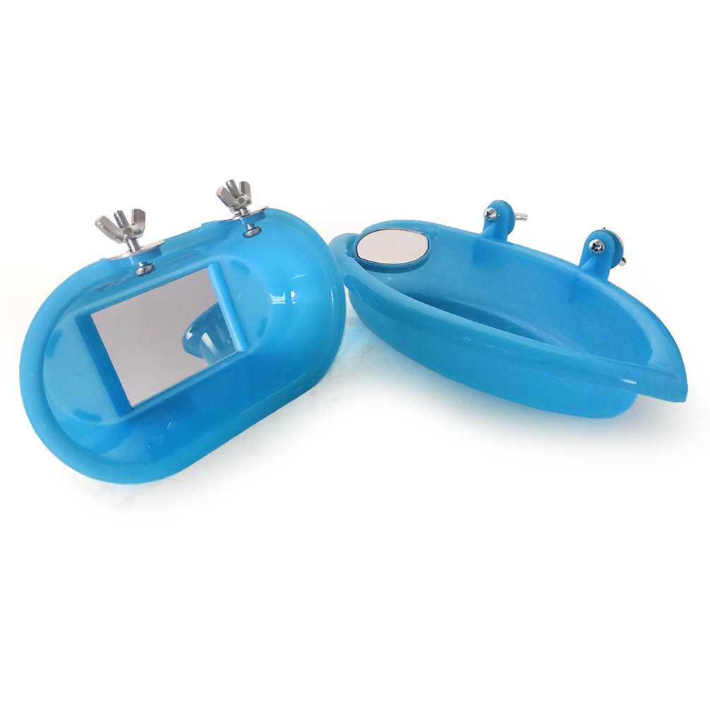 2 pack Bathtub with Mirror Toy Shower Tub Bathtub Cleaning Tool Plastic Durable Adorable Odorless for Small Parakeet - Image 2