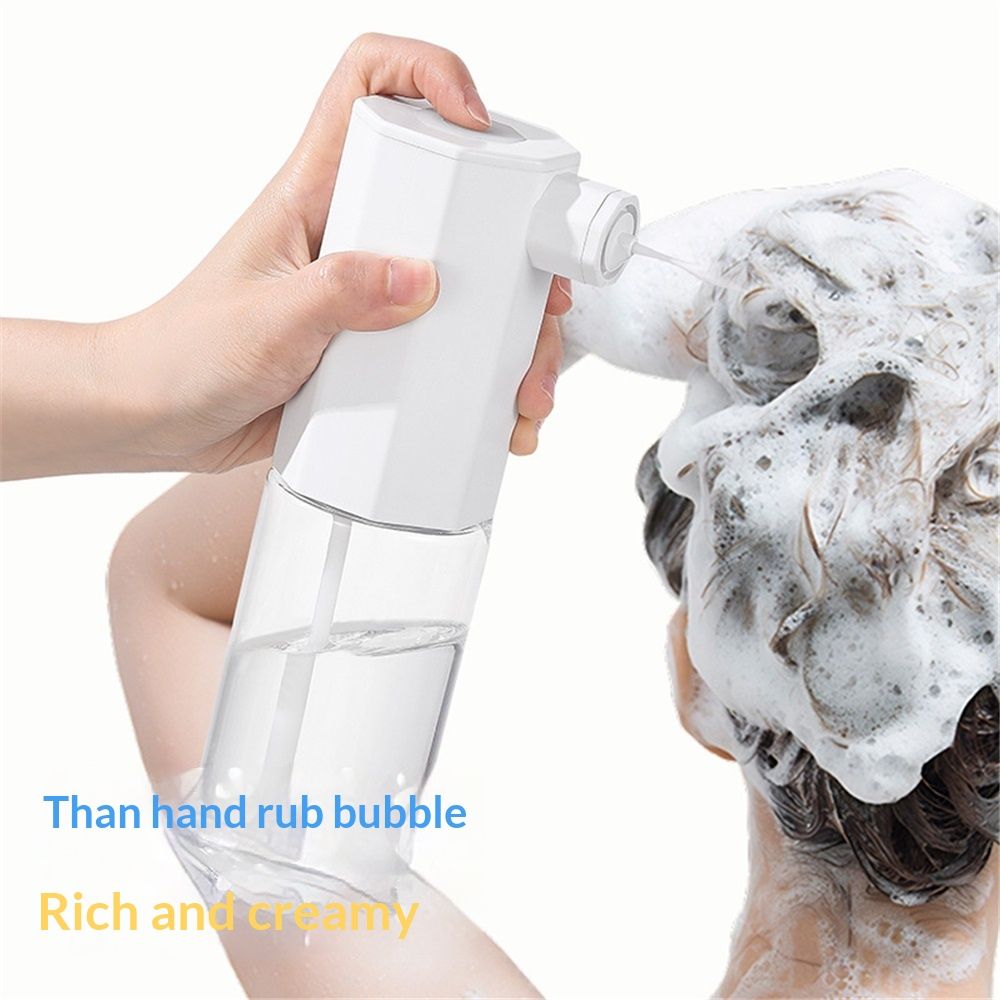 Electric Foaming Shampoo Dispenser Foam Sprayer Shampoo Foamer for Woman Men Baby Kid Dog Cat -White - Image 3