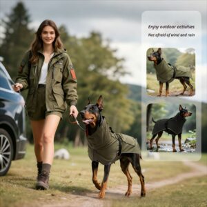 Windproof Rainproof Outdoor Pet Coat-black