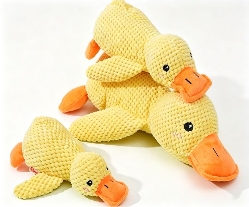 Small & Medium Plush Duck with Rope Carrot - Image 2
