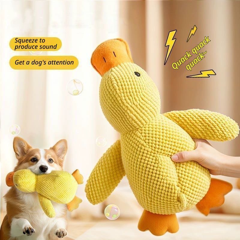 Medium & Large Plush Ducks with Rope Carrot - Image 3