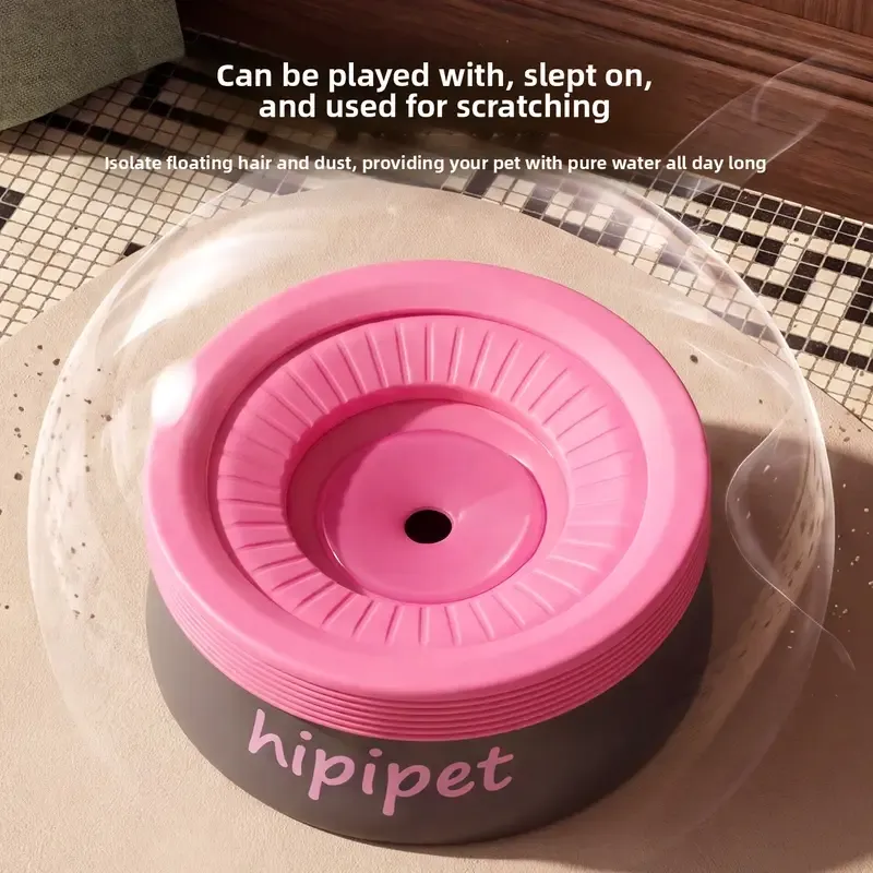 Pet Essential | Splash-Proof Non-Wet Mouth Water Bowl, Dogs and Cats Drink Freely and More Hygienically(Blackberry rose powder 600ML) - Image 5