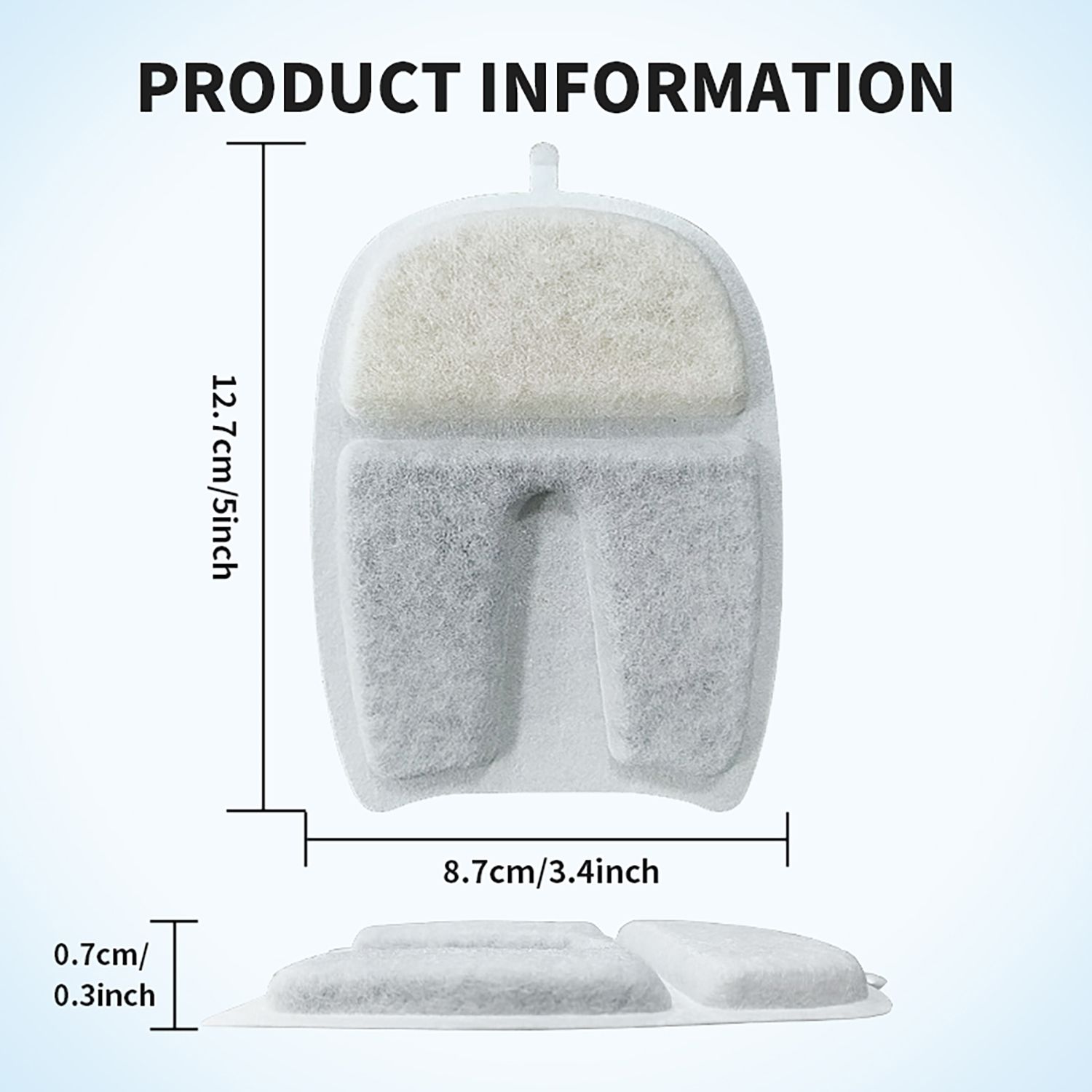 U7 Cat Water Fountain Filters 5 Pack, Triple Filtration Pet Water Fountain Replacement Filters, Food Grade Filters for U7 Wireless Cat Water Fountain, Remove Hair, Odour & Heavy Metals - Image 2
