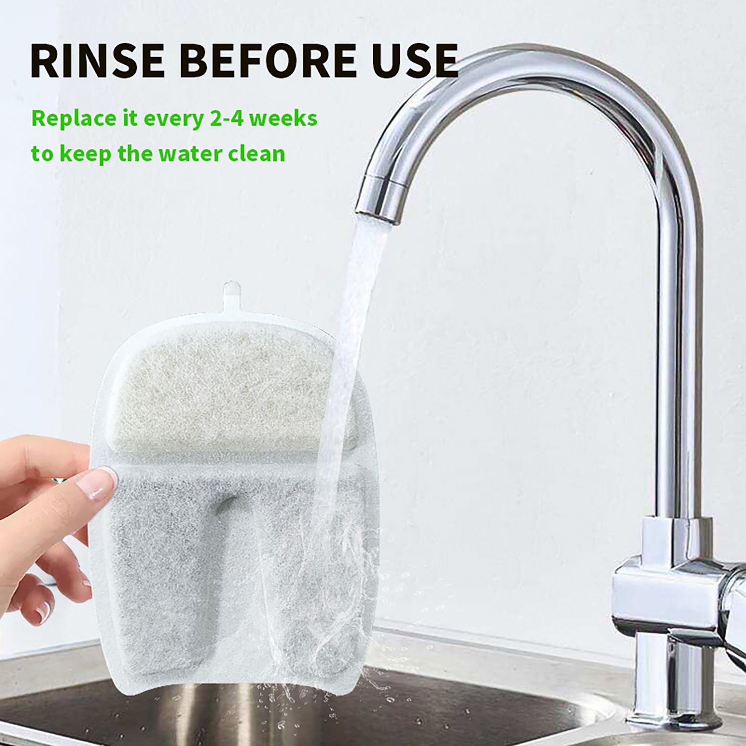 U7 Cat Water Fountain Filters 5 Pack, Triple Filtration Pet Water Fountain Replacement Filters, Food Grade Filters for U7 Wireless Cat Water Fountain, Remove Hair, Odour & Heavy Metals - Image 5