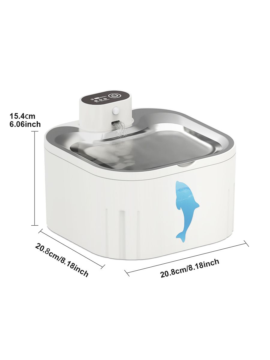 U7 Cat Water Fountain Waterer 3L/101oz, Wireless & USB Rechargeable Pet Water Fountain with 304 Stainless Steel Lid, Smart Infrared Motion Sensor Automatic Pet Water Dispenser, Ultra Quiet Pump, Detachable Easy Clean - Image 2