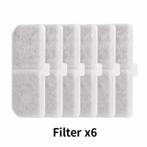 Cat Water Fountain Replacement Filters, 6 Pack Pet Fountain Filters with Activated Carbon and Sponge, Compatible with XC528 3L/101oz Automatic Cat Water Fountains