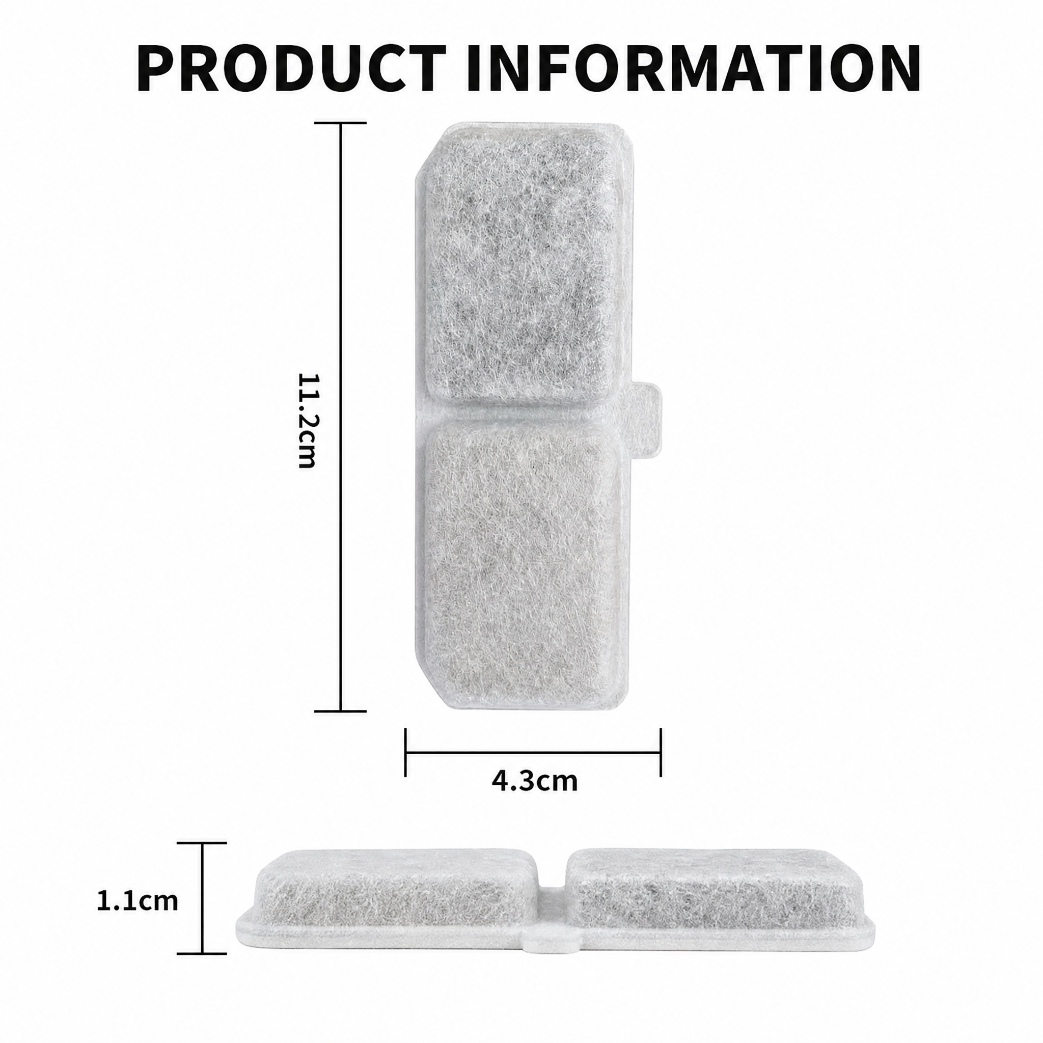 Cat Water Fountain Replacement Filters, 6 Pack Pet Fountain Filters with Activated Carbon and Sponge, Compatible with XC528 3L/101oz Automatic Cat Water Fountains - Image 3