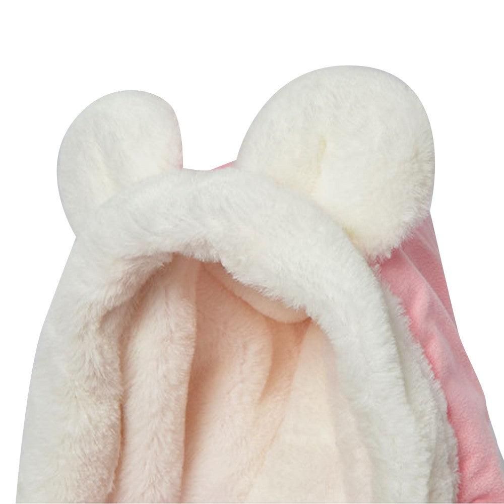 Plush Pet Carrier Backpack Pet Warm Bag with Hand Warmer Pocket Pink - S - Image 6