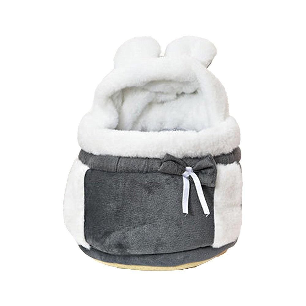 Plush Pet Carrier Backpack Pet Warm Bag with Hand Warmer Pocket Pink - S - Image 8