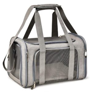 Foldable Travel Pet Carrier Bag Portable Cat Dog Kennel Bag Grey - S