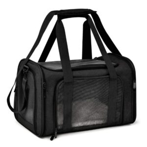 Foldable Travel Pet Carrier Bag Portable Cat Dog Kennel Bag Black - S