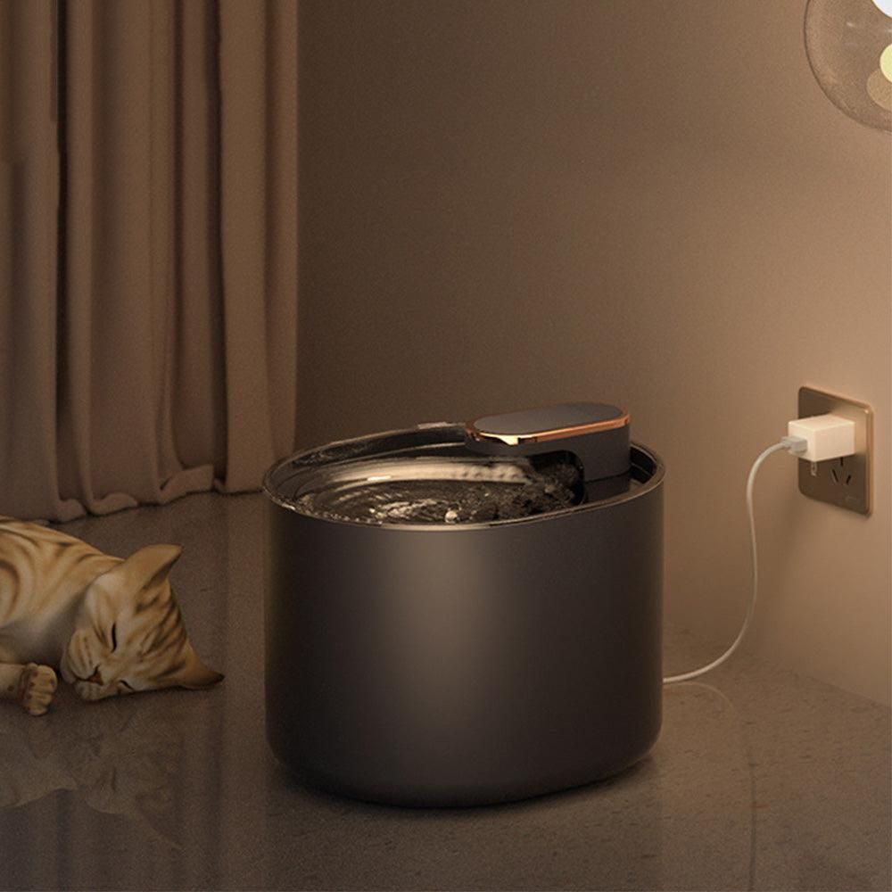 Pet Water Fountain Cat Dog Automatic Electric Drinking Dispenser with Red Light Indicator Black - Image 7