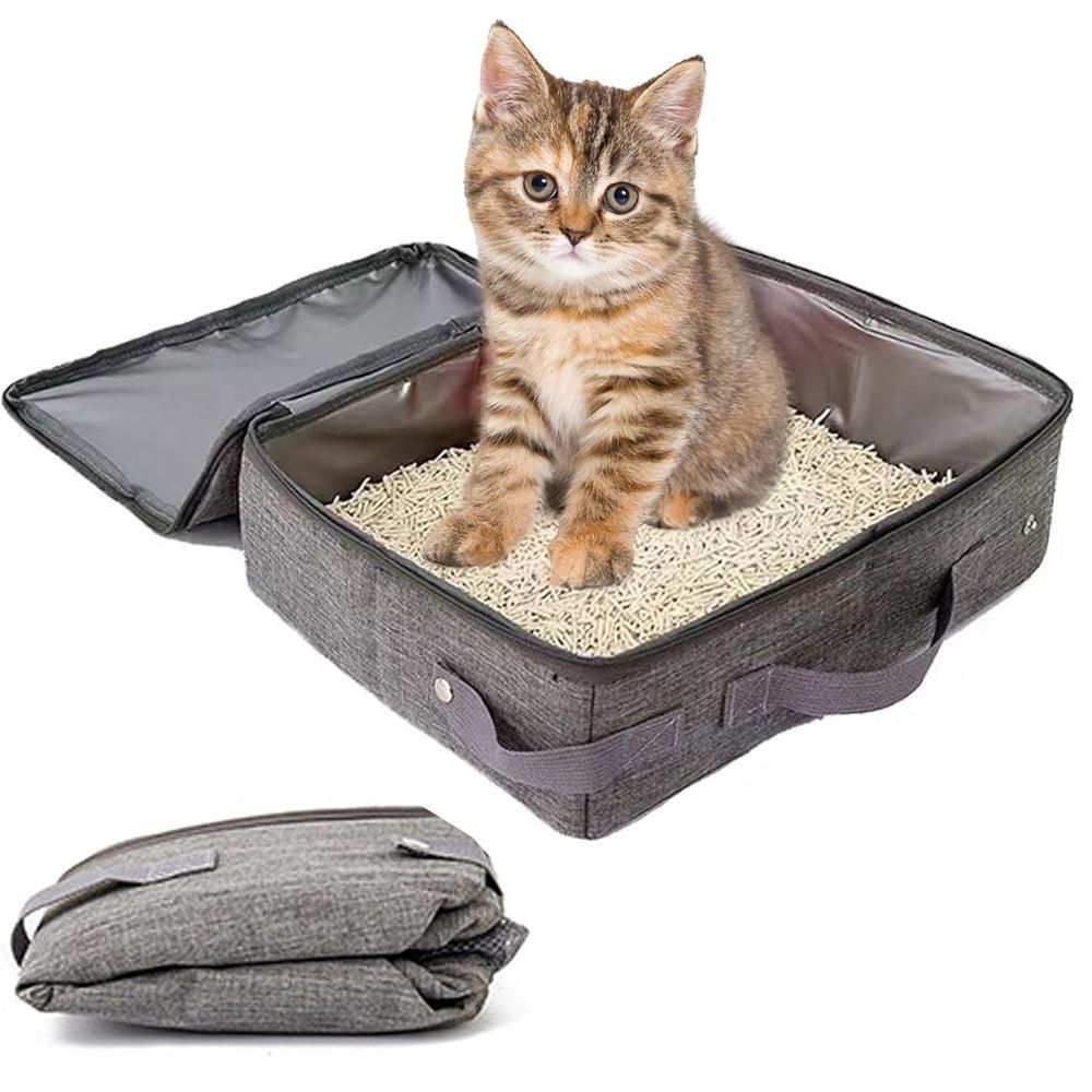 Portable Foldable Cat Travel Litter Box - Waterproof & Easy to Clean Black - Image 10
