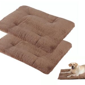 2Pcs Pet Blanket Self-Heating Bed Pad Cat Dog Self-Warming Cushion-Khaki S