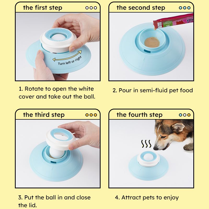 Pet Slow Feeder Bowl with Food Dispenser, Non-Slip, Universal Puzzle Feeder for Cats and Dogs - Yellow - Image 2