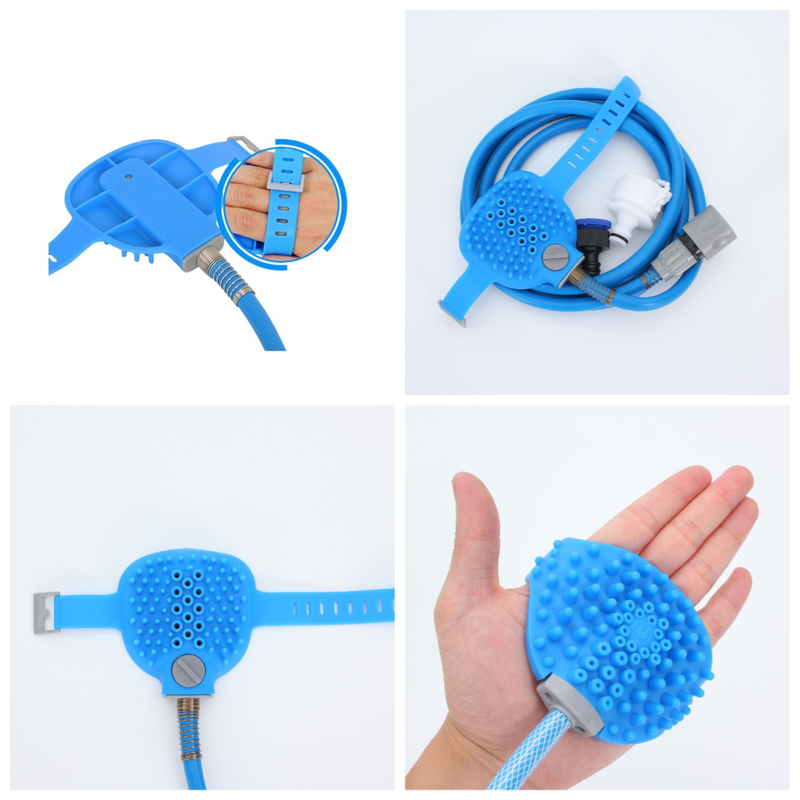Multi-Functional Pet Shower Brush with Hose, Silicone Massage Sprayer for Dog Cat Bath Cleaning - Image 2
