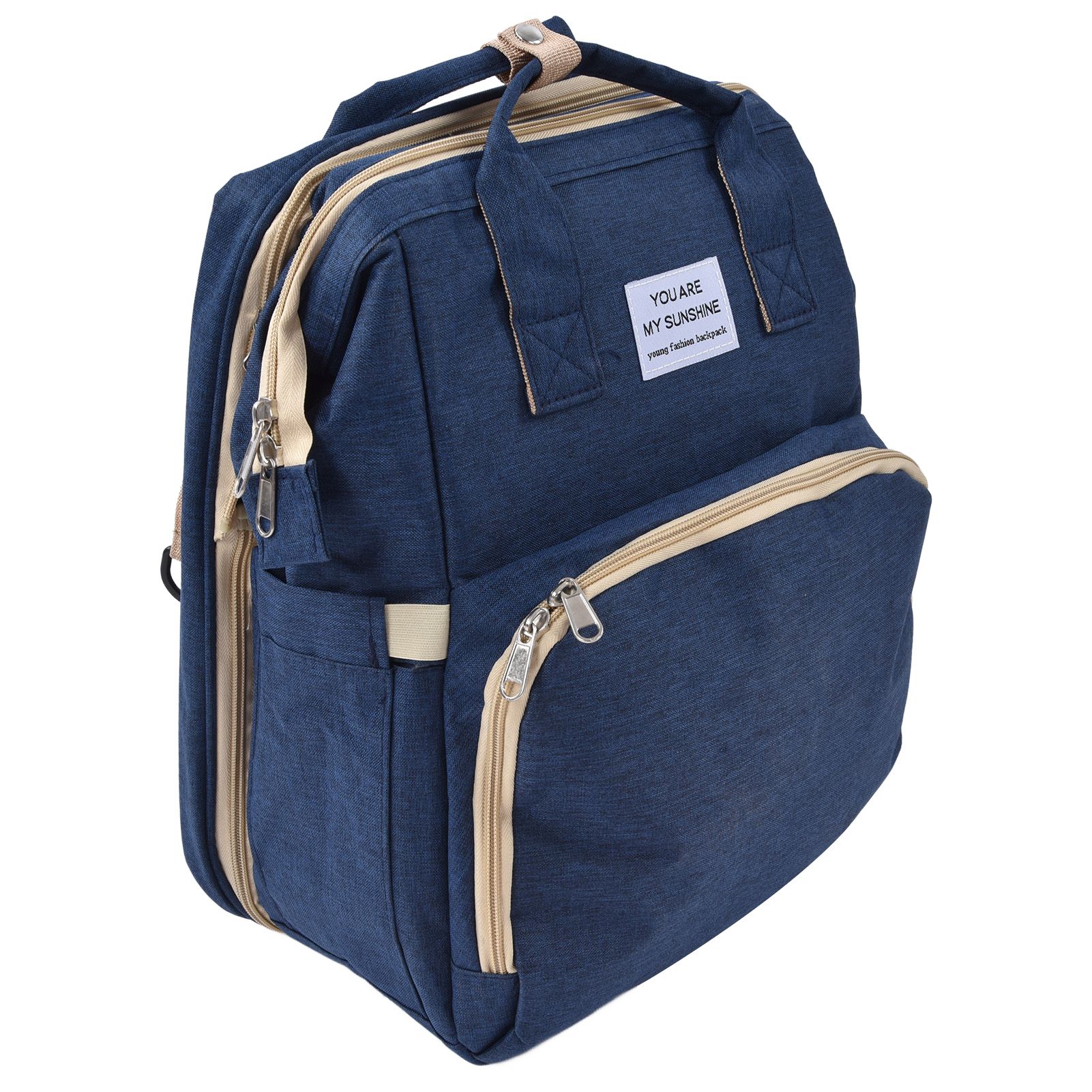 Backpack Multifunctional Foldable Large Capacity Baby Diaper Storage Bag for TravelDark Blue - Image 5