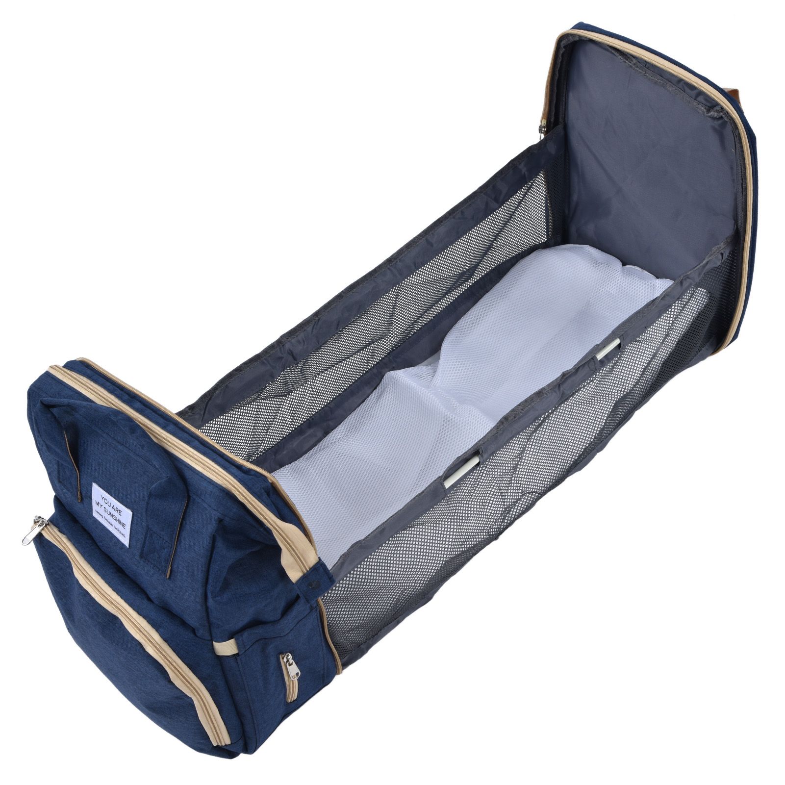Backpack Multifunctional Foldable Large Capacity Baby Diaper Storage Bag for TravelDark Blue - Image 8