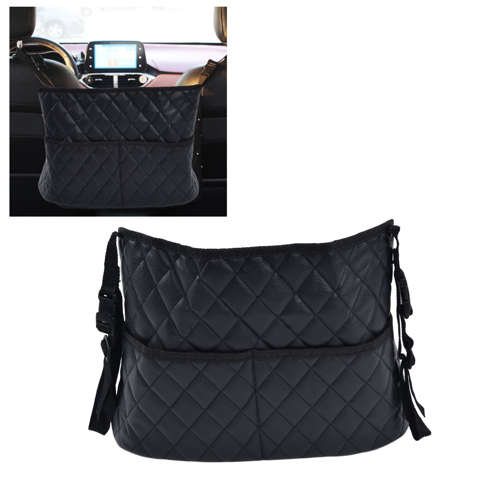 Rhombus Hanging Car Net Pocket Large Capacity Car Storage Bag Seat Bag Net Bag for Home Car - Image 11