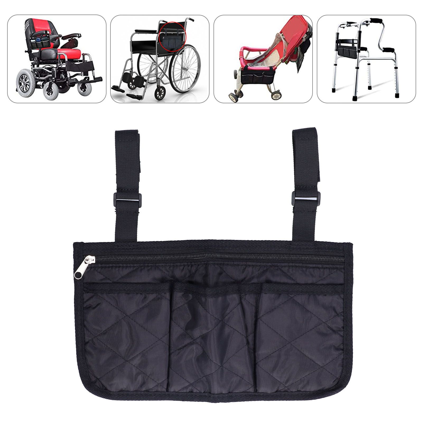 Wheelchair Side Bags Large Capacity Beautiful Practical Armrest Side Storage Bag for Mobile Scooters Strollers - Image 12