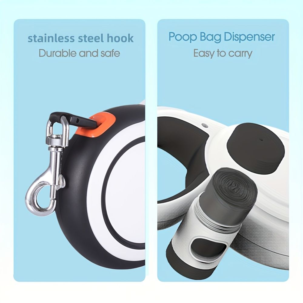 White retractable dog leash, strong dog leash, dog walking leash, small and medium dog leash, outdoor dog leash, Australia, durable dog leash, dog lead - Image 2