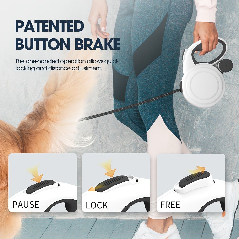 White retractable dog leash, strong dog leash, dog walking leash, small and medium dog leash, outdoor dog leash, Australia, durable dog leash, dog lead - Image 3