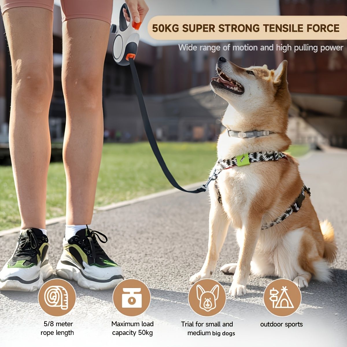 White retractable dog leash, strong dog leash, dog walking leash, small and medium dog leash, outdoor dog leash, Australia, durable dog leash, dog lead - Image 5