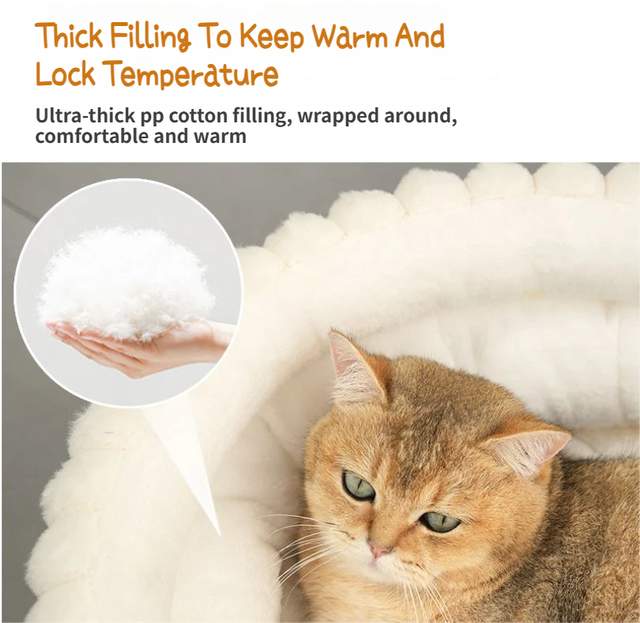 Pink Plush Round Pet Bed with Gap Entry & Removable Cushion S Size - Thickened Warm Anti Slip Cats and Dogs Donut Nest for All Seasons, Cozy and Soft Sleeping Bed for Home Use, S Size 40*40*15CM - Image 3