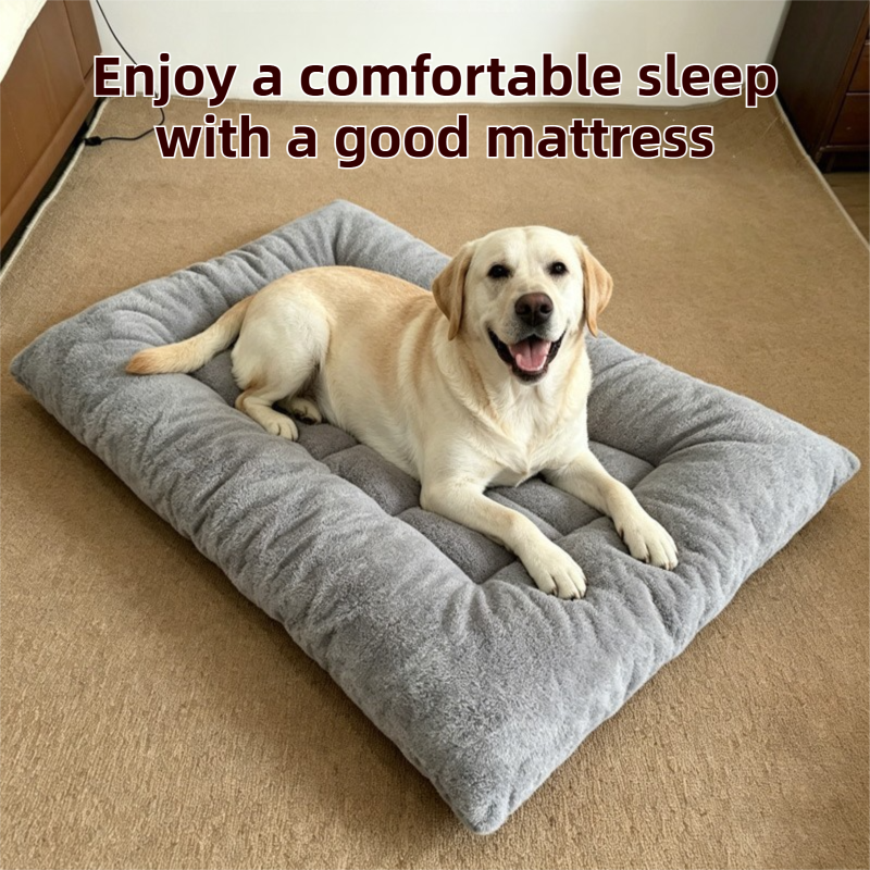 40 x 60CM Large Plush Pet Bed Mat for Dogs & Cats – Light Grey Double-Sided Soft Cushion, Breathable Moisture-Resistant Sleeping Pad for Small, Medium & Large Pets - Image 3