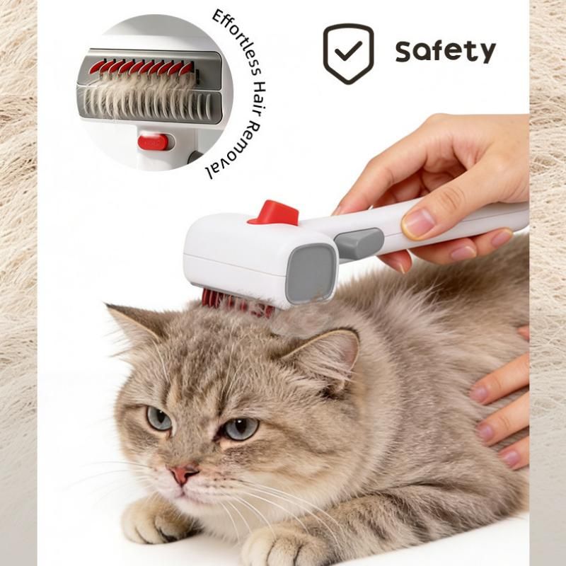 Pet Care Bundle Set – Black Adjustable Elevated Double Dog Bowl & White and Grey 2-in-1 Self-Cleaning Pet Grooming Comb, Stainless Steel Feeding Station and Deshedding Brush for Dogs & Cats - Image 11