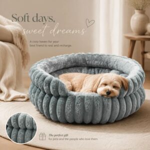 Notch Version Round Bed - Grey, Size M: 50×50×15cm