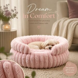 Notch Version Round Bed - Pink, Size S: 40×40×15cm